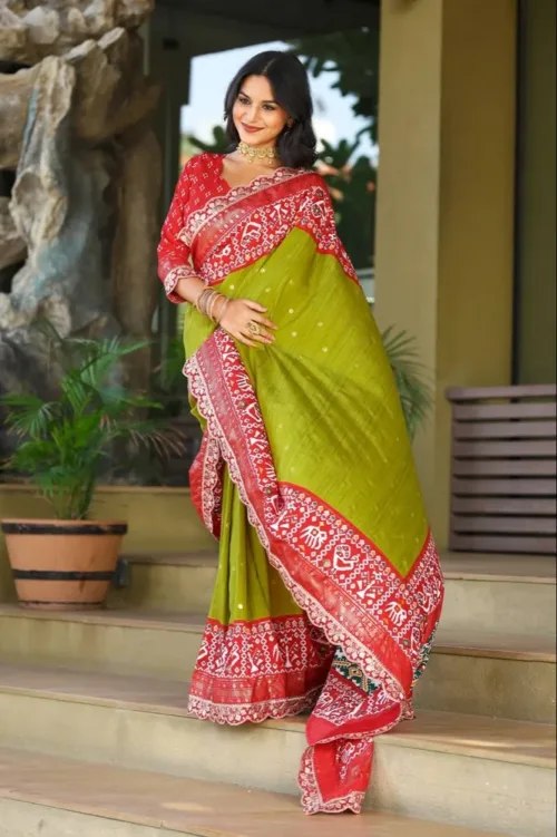 Bandhani Silk Saree SAREE WITH BLOUSE - Image 2