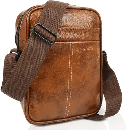 Tan Sling Bag Casual Travel Office Shoulder Daytrip Crossbody Men Slingbag - Image 3