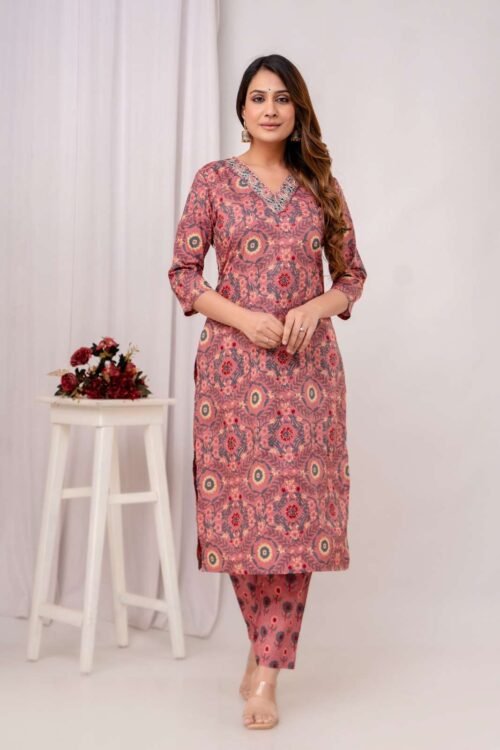 Premium Quality 3pcs set  Kurti with Pant & Dupatta - Image 3