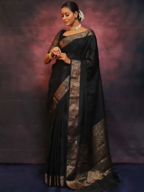 Woven Kanjivaram Silk Blend Saree - Image 12
