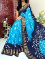 Printed Bollywood Crepe, Silk Blend Saree 4 Printed Bollywood Crepe, Silk Blend Saree - Image 3
