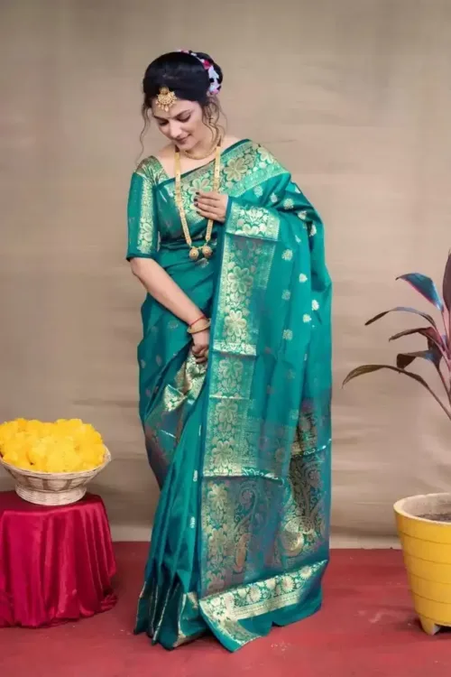 Self Design Bollywood Art Silk Saree - Image 4