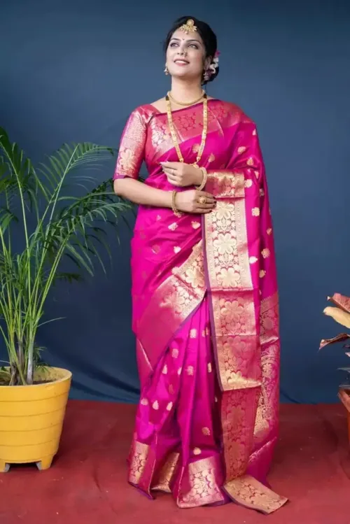 Self Design Bollywood Art Silk Saree - Image 5