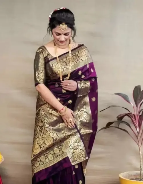 Self Design Bollywood Art Silk Saree - Image 6