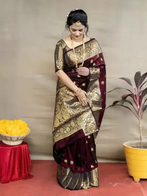 Self Design Bollywood Art Silk Saree - Image 7