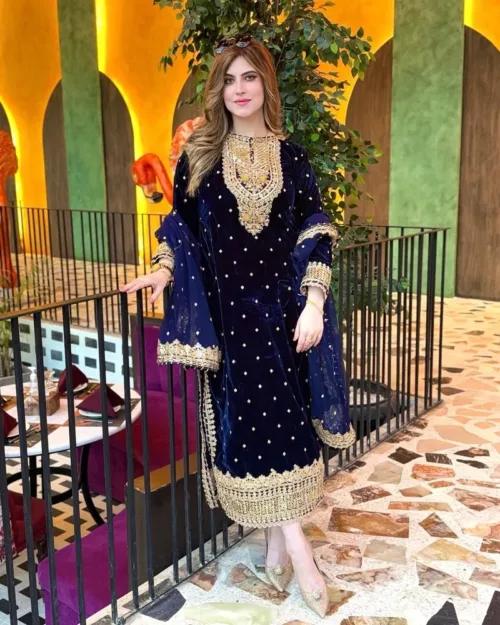 presenting Havy Viscose Velvet Salwar Kameez suit - Image 3