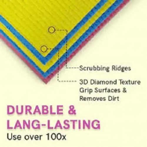15 Pcs Kitchen & Household Cleaning Sponge Wipes Wipes (Multicolor) - Image 4