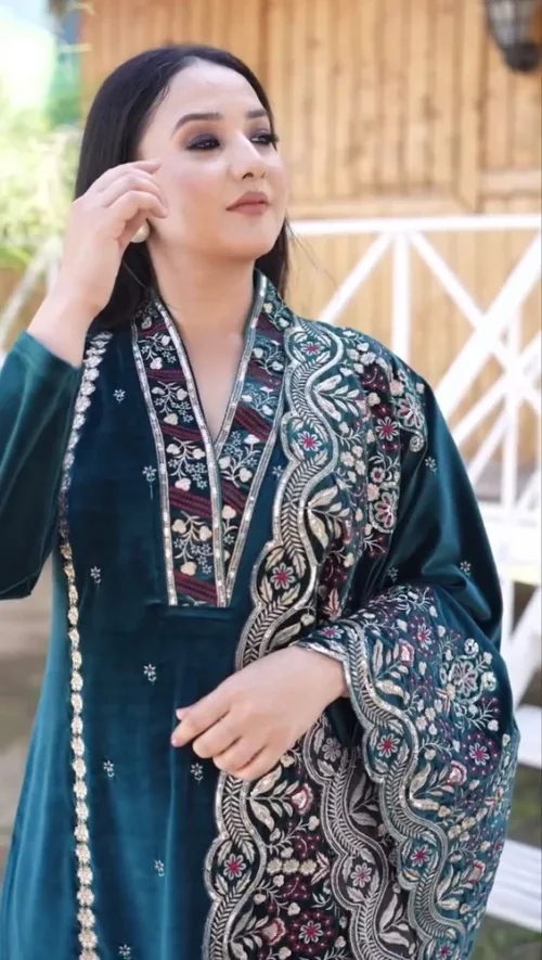 EMBROIDERY WORK SUIT WITH PLAZO AND DUPATTA  - Image 4