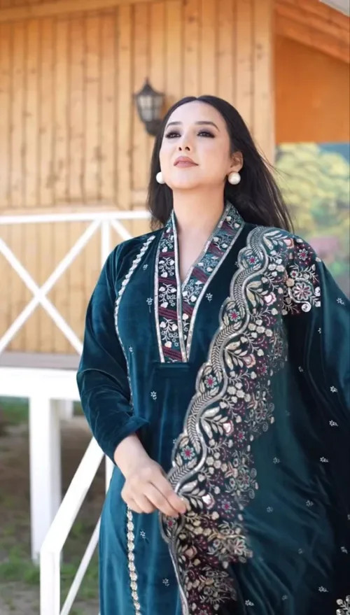 EMBROIDERY WORK SUIT WITH PLAZO AND DUPATTA  - Image 3