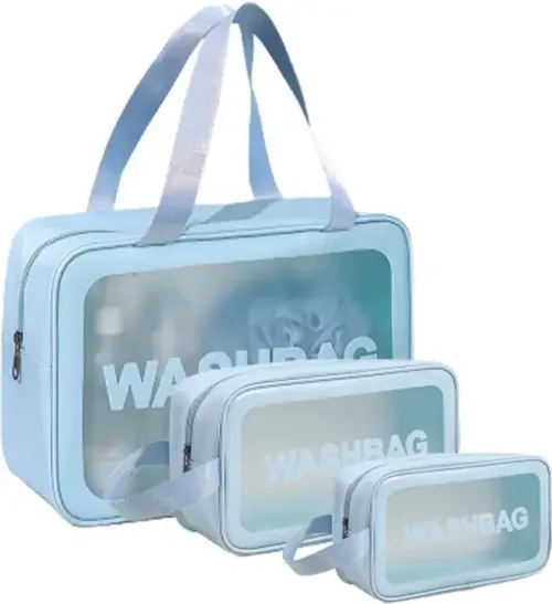 HouseOfCommon Toiletry Bag, Wash Bag Cosmetic Bag Cosmetic Bag (Pack of 3)
