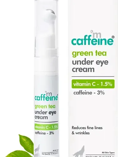 mCaffeine Green Tea Under Eye Cream for Dark Circles, Puffy Eyes, Wrinkles Remove 10 | VastrMitr