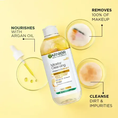 GARNIER Oil infused Cleansing Water - Waterproof Makeup Remover For All Skin Types Makeup Remover (125 ml) - Image 9