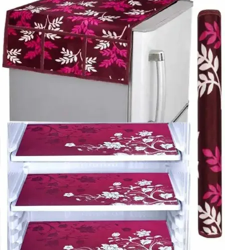 refrigerator cover 1 top cover 1 handle cover with 3 pcs fridge original imaghcf8hzrgs6q3 | VastrMitr