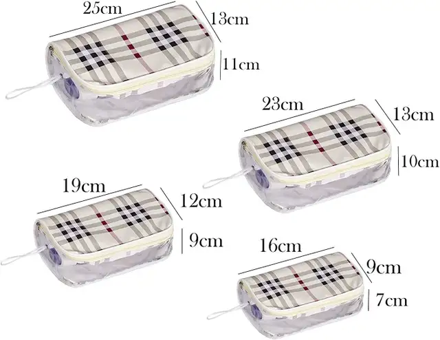 VYORA Set of 4 Multipurpose Transparent Travel Pouch Makeup Toiletry Kit Bag Cosmetic Bag (Pack of 4) 5 VYORA Set of 4 Multipurpose Transparent Travel Pouch Makeup Toiletry Kit Bag Cosmetic Bag (Pack of 4) - Image 4