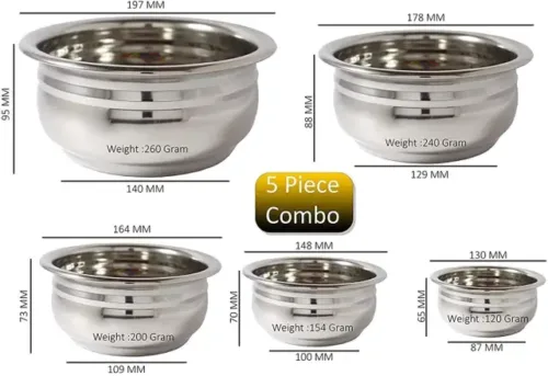 Stainless Steel Stainless Steel Urli Dinner Set - Image 2
