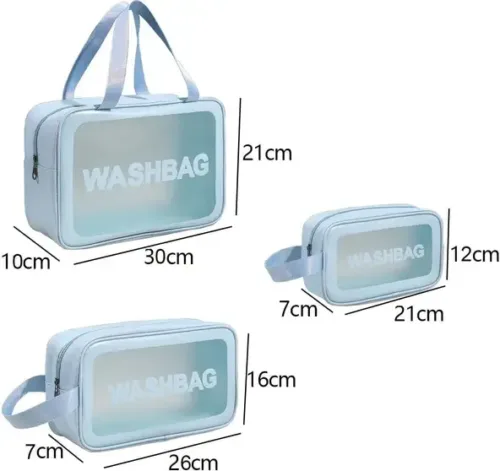 HouseOfCommon Toiletry Bag, Wash Bag Cosmetic Bag Cosmetic Bag (Pack of 3) - Image 3