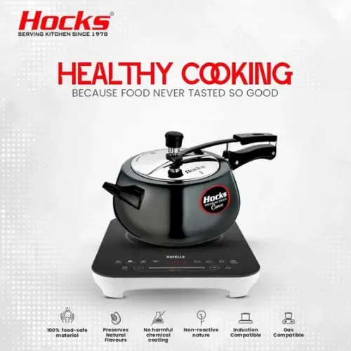 Hocks Black Curve 5 L Inner Lid Induction Bottom Pressure Cooker (Hard Anodized) - Image 3