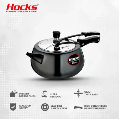 Hocks Black Curve 5 L Inner Lid Induction Bottom Pressure Cooker (Hard Anodized) - Image 6
