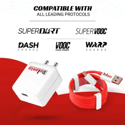 80W Fast Charger with Type-C Cable Universal Android Compatibility Charging 8 A Mobile Charger with Detachable Cable (White) - Image 5