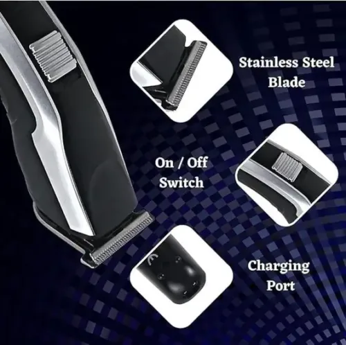 ZENO VOLT 538+Comb High Quality Rechargeable Professional Fully Waterproof  Runtime: 60 min Trimmer for Men & Women (Black, Grey) - Image 2