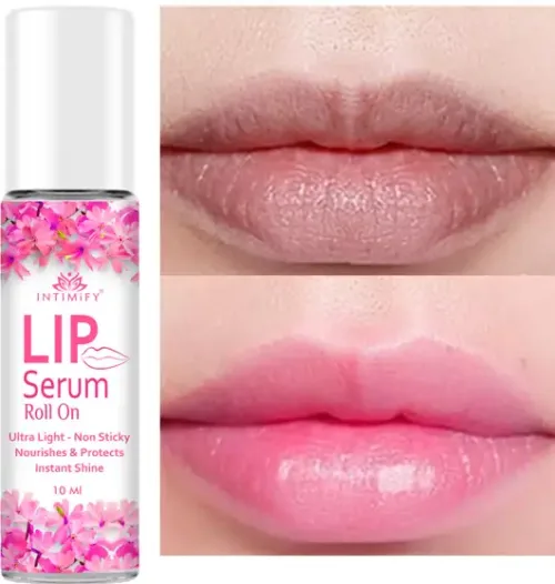 INTIMIFY Gloss Lip Serum Roll On For Pigmentation & Dark Lips, 24 hr Hydration NA (Pack of: 1, 10 g)