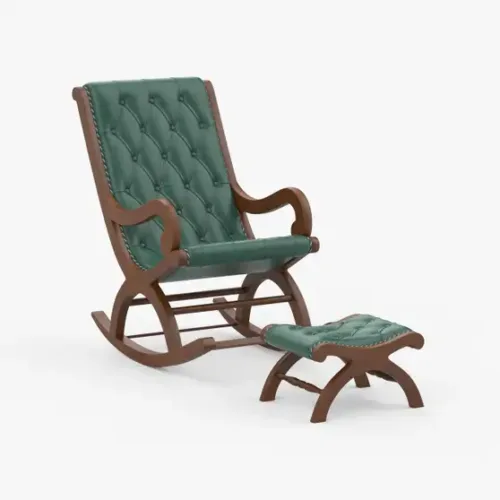 House of Pataudi Rosewood (Sheesham) Rocking Chair with Footrest and Cushion || Wood Rocking Chair for Living Room || Home Decor || Easy Chair || Modern Style Chair Solid Wood 1 Seater Rocking Chairs (Finish Color - Brown, Pre-assembled) - Image 4