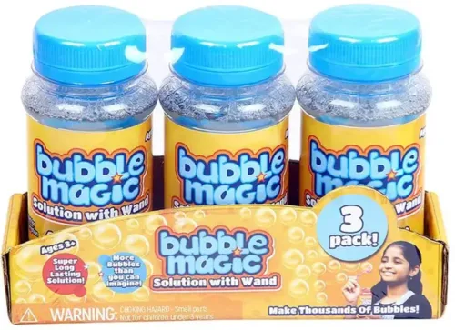 bubble magic 118 ML Solution with wand 3 Pack, for Kids 3+ & Above Toy Bubble Maker