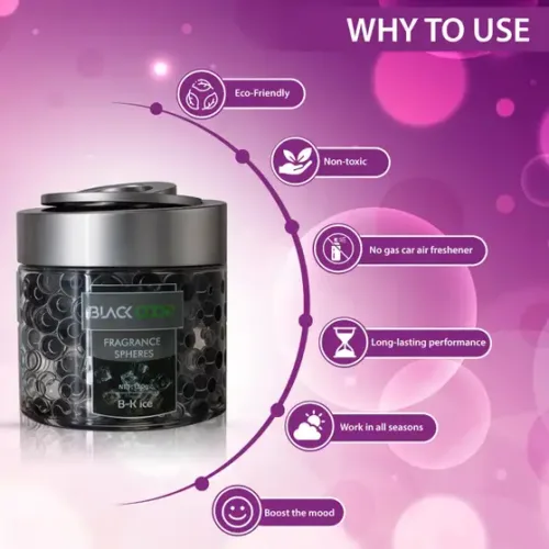 Otoroys B-K ice Fragrance Jelly Balls Black Air Freshener for Car and Home Diffuser Natural and Elegant, Fruit and Flower Fragrance (130 g) - Image 3
