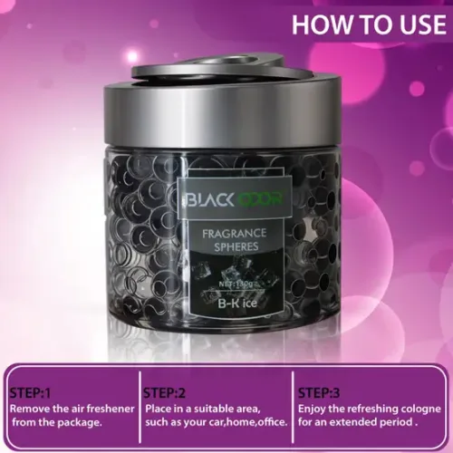 Otoroys B-K ice Fragrance Jelly Balls Black Air Freshener for Car and Home Diffuser Natural and Elegant, Fruit and Flower Fragrance (130 g) - Image 4