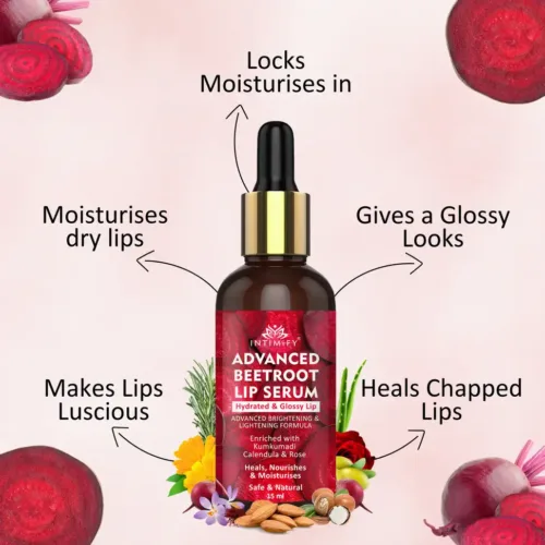 INTIMIFY Lip Serum, Lightening, Brightening Dark, Dry, Pigmented Lips for Women & Men Beetroot (Pack of: 1, 15 g) - Image 4
