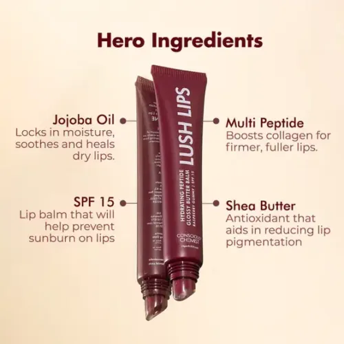 Conscious Chemist Peptide Lip Balm - Lush Lips with SPF15 |For Dry & Chapped Lips | For Dark Lips. Raspberry Gummy (Pack of: 1, 15 g) - Image 5