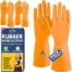 F8WARES Multipurpose Washable Heavy-duty Latex Rubber Reusable Gardening Kitchen Dish washing Cleaning Industrial Hand Gloves For Men Women 12 Inch Long Wet and Dry Glove Set (Large Pack of 2)