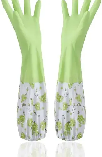 MAAUVTOR Rubber Reusable Kitchen DishWashing Household Cleaning Long Elbow Length Laundry Wet and Dry Glove Set (Free Size Pack of 2) 8 MAAUVTOR Rubber Reusable Kitchen DishWashing Household Cleaning Long Elbow Length Laundry Wet and Dry Glove Set (Free Size Pack of 2)