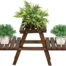 Artesia Wooden Plant Stand for Balcony Living Room Indoor Outdoor Plant Stand Solid Wood Side Table (Finish Color - Brown, Pre-assembled)