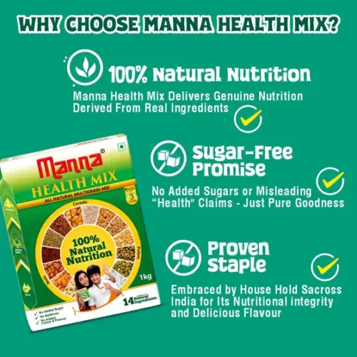 Manna Health Mix - Kids Nutrition Drink with Millets & Multigrain|Zero Junk & No Sugar (250 g) - Image 6