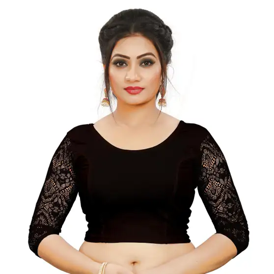 Women Round Neck 3/4 Sleeve Blouse 2 Women Round Neck 3/4 Sleeve Blouse