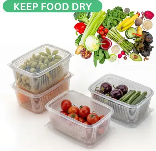 Pack of 4 Plastic Fridge Container  - 1800 ml KWINTAS Multicolor - Image 2