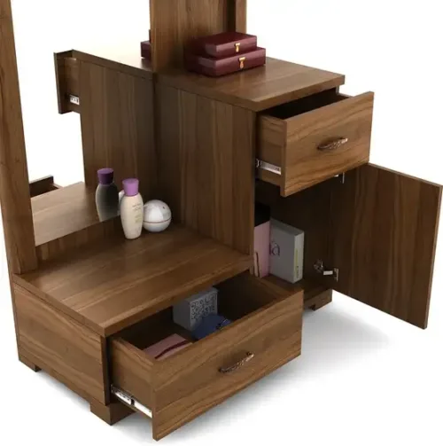 SPACEWOOD Engineered Wood Dressing Table (Finish Color - , NATURAL TEAK, Knock Down) - Image 3