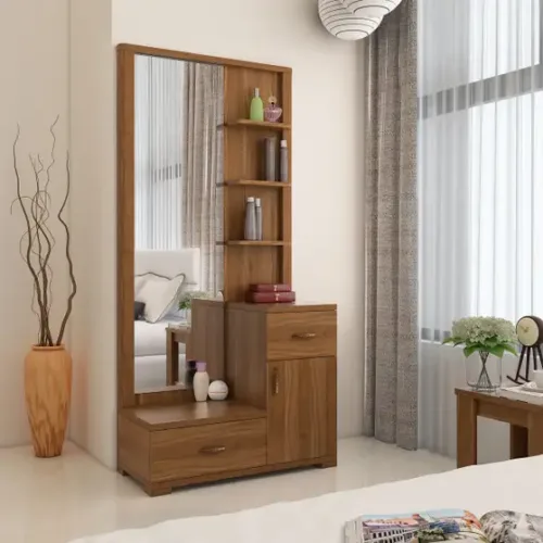 SPACEWOOD Engineered Wood Dressing Table (Finish Color - , NATURAL TEAK, Knock Down)