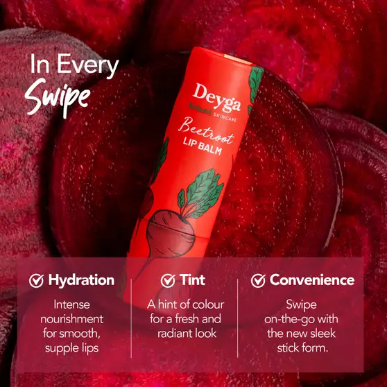 Deyga Beetroot Lip Balm Stick | Tinted Lip Care | For Dry & Chapped Lips Beetroot (Pack of: 1, 5.5 g) 4 Deyga Beetroot Lip Balm Stick | Tinted Lip Care | For Dry & Chapped Lips Beetroot (Pack of: 1, 5.5 g) - Image 3