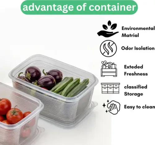 Pack of 4 Plastic Fridge Container  - 1800 ml KWINTAS Multicolor - Image 3