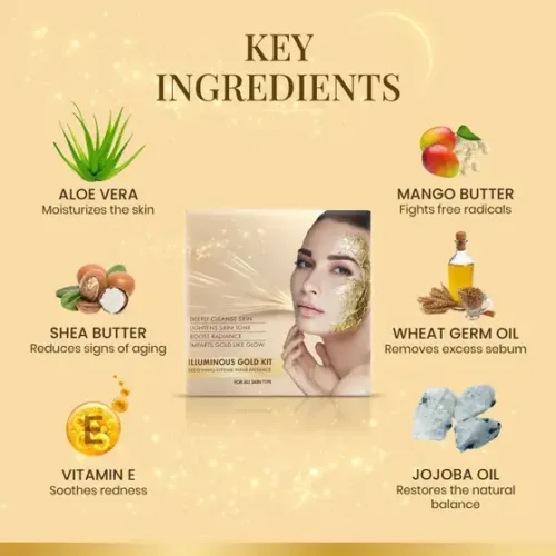 60 illuminous gold facial kit for glowing skin 1 ozone original imah3xug3nkkzgnc | VastrMitr