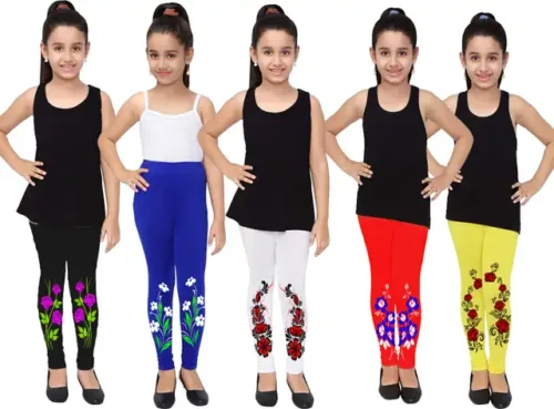 lifeneeds Legging For Girls (Multicolor Pack of 5)