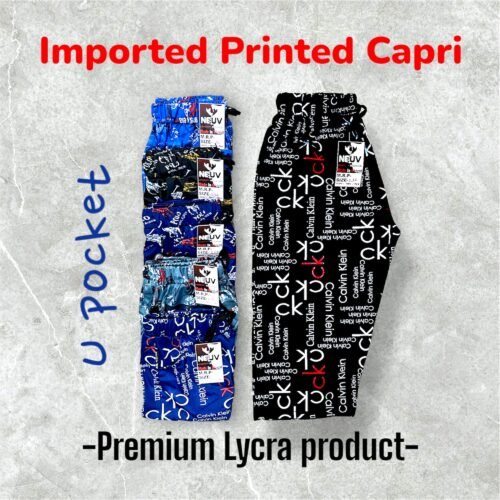Imported Printed U Pocket Capri