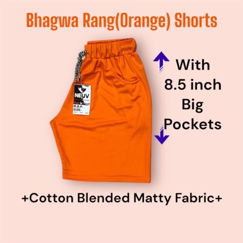 Cotton Matty Orange U Pocket Shorts