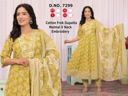 Heavy Cotton Anarkali 3 pcs set - Image 3