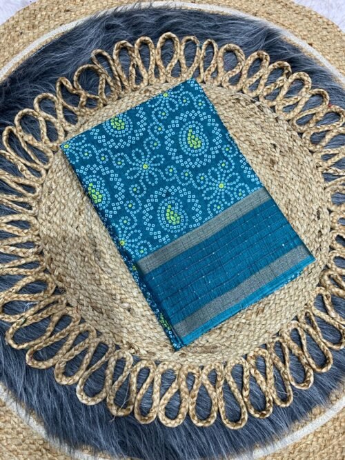 DOLA SAREE WITH SEQUENCE WORK ON BORDER WITH BEAUTIFUL PRINTS - Image 4