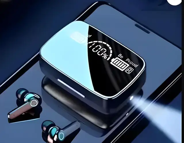 M19 Wireless Earbuds 5.1 Digital Display Bluetooth Headphones M010 Bluetooth Gaming Headset (BLACK, In the Ear) 2 M19 Wireless Earbuds 5.1 Digital Display Bluetooth Headphones M010 Bluetooth Gaming Headset (BLACK, In the Ear)