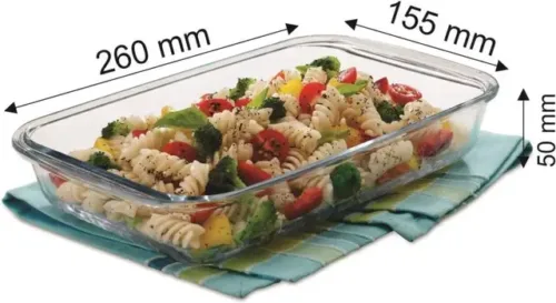 VVSS Borosilicate Glass Microwave Oven Safe Rectangle Baking Dish 1000 ML Baking Dish (Pack of 3, Microwave Safe) - Image 4