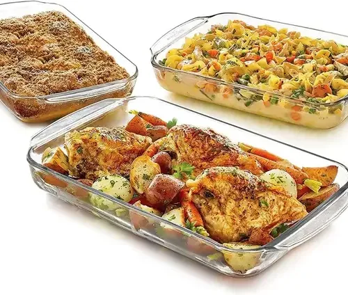VVSS Borosilicate Glass Microwave Oven Safe Rectangle Baking Dish 1000 ML Baking Dish (Pack of 3, Microwave Safe) 2 VVSS Borosilicate Glass Microwave Oven Safe Rectangle Baking Dish 1000 ML Baking Dish (Pack of 3, Microwave Safe)